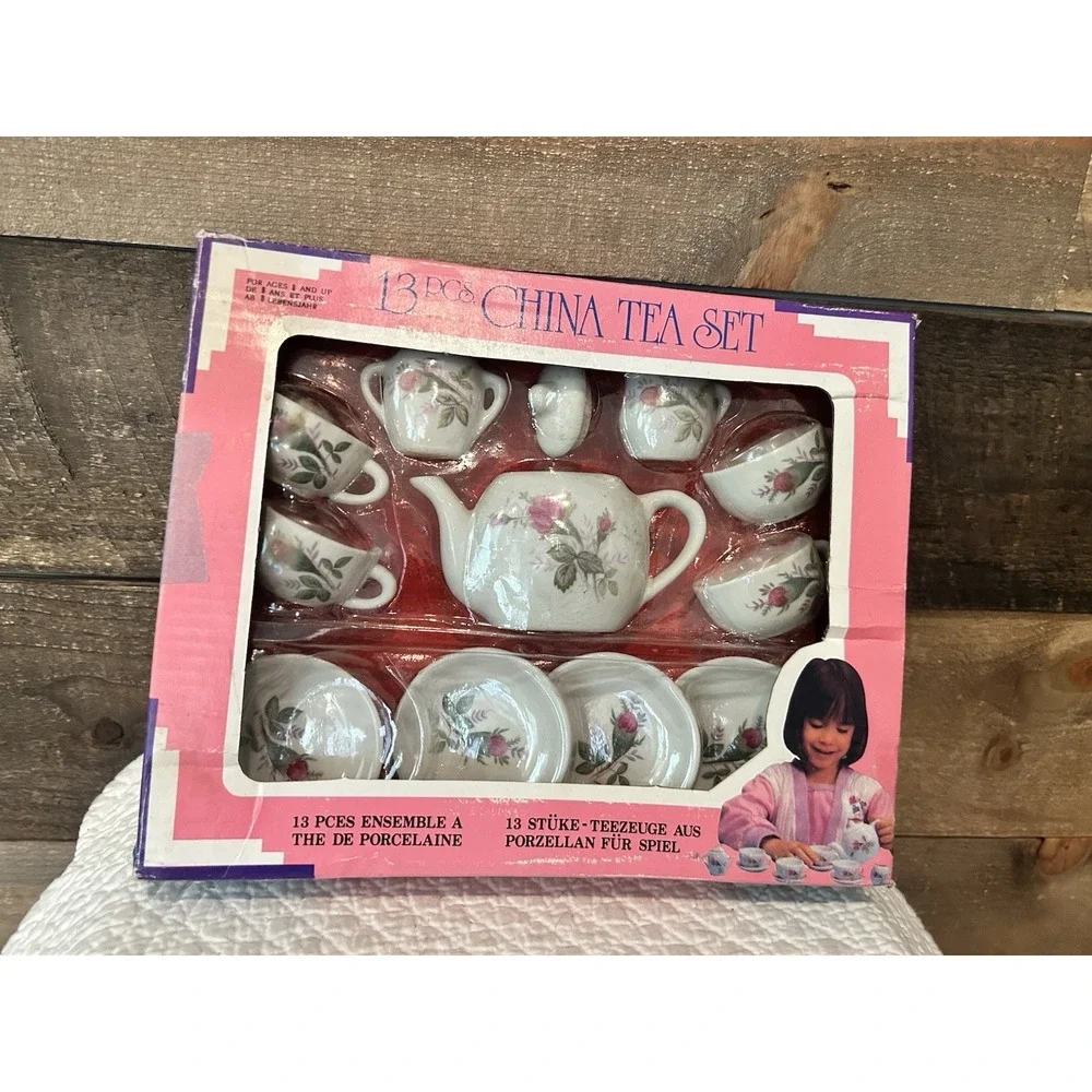 Rare Vintage 90s Mini China Tea Set In‎ Box. Used Once